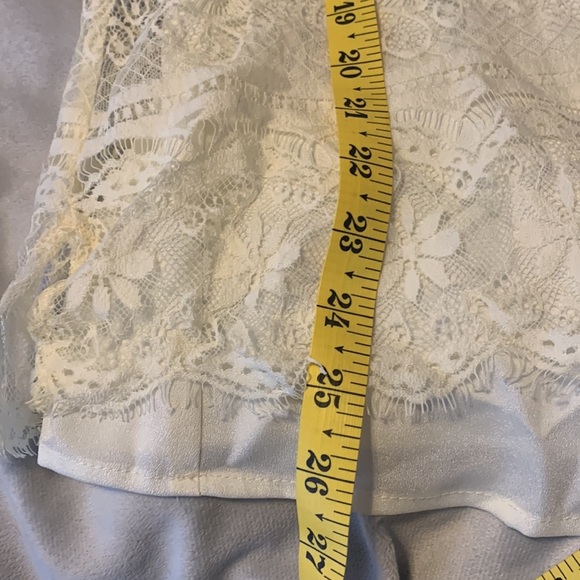 QUIKSILVER lace over blouse and cami set ivory cream size small delicate dainty - Picture 5 of 8
